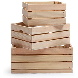 New Fashion Designed Wooden Crates set of 3 Wholesale Cheap Wooden Fruit Crates for Sale