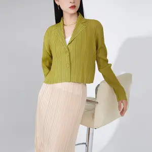 शरद ऋतु का नया ठोस रंग ढीला कैटेड कोट महिला शॉर्ट कार्डिगन टॉप