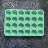 Moule à pâtisserie en silicone rond à 24 cavités, parfait pour la cuisson de mini-gâteaux et de pâtisseries pour le thé de l'après-midi