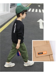 Vêtements pour enfants, nouveau design, pull noir à lettres pour enfants et ensemble pantalon sarouel, garçon - Product Image 4