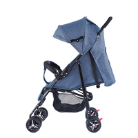 Vente flash : poussette bébé 3-en-1 légère en lin, 4 roues, ceinture de sécurité 5 points, pliable, système de dossier inclinable multi-positions