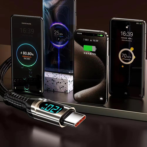 สาย6A ข้อมูล USB C PD120W ชาร์จเร็วจอแสดงผลดิจิตอลสำหรับ <span class=keywords><strong>iPhone</strong></span> 15 16 17 Pro maxxiaomi <span class=keywords><strong>Samsung</strong></span> - Product Image 4