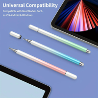 Elegante Lápiz Óptico Dual Capacitivo de Plástico y Metal con Punta Reemplazable para Pantallas Táctiles de iPhone, iPad y Android