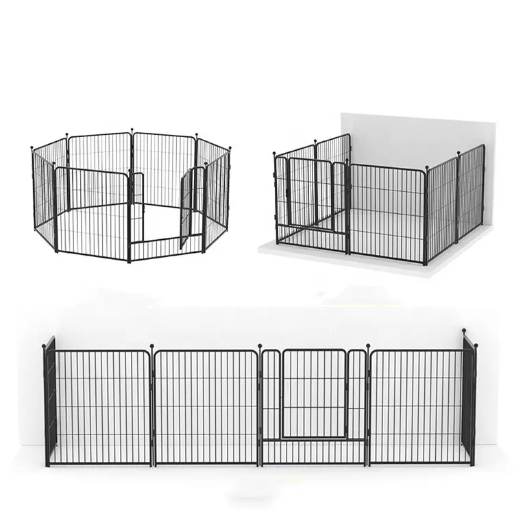 Produttori di gabbie per cani pieghevoli in metallo per cani recinzione per cani 3x10
