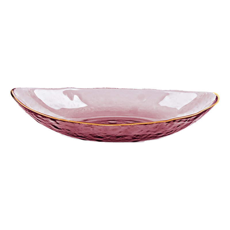 Maroon boat shap with gold edge