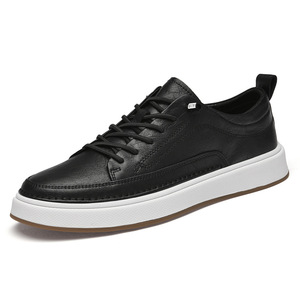 Automne décontracté hommes en cuir véritable baskets Style coréen Station européenne Simple blanc polyvalent chaussures de marche transfrontalières - Product Image 6