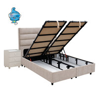 Lit simple/double modulaire en bois massif européen, moderne et minimaliste, réglable en hauteur, avec rangement et veilleuse, écologique et compact