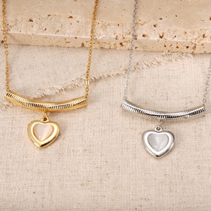 Collier pendentif en forme de cœur de luxe pour femmes, acier inoxydable 304, zircon, étanche, non décolorant, chaîne de câble, bijoux cadeau - Product Image 3