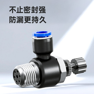 Connecteur de vanne à clapet pneumatique Li Guang Aerodynamics SA6 8 10, raccord rapide en cuivre nickelé, plastique, pour tuyau d'air - Product Image 3