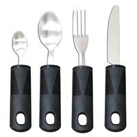 Ensemble de cuisine 5 pièces larges poignées antidérapantes non lestées pour les tremblements des mains arthrite parkinson ou ustensiles adaptatifs pour personnes âgées