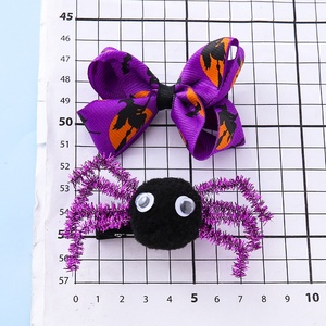 Accessoires capillaires en tissu à motif de dessin animé pour enfants, transfrontaliers, pour Halloween : Nœuds et pinces à cheveux fantaisie 3D en forme d'araignée pour costumes de fête - Product Image 4