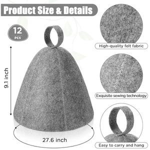 <span class=keywords><strong>Bonnet</strong></span> <span class=keywords><strong>de</strong></span> <span class=keywords><strong>bain</strong></span> en feutre gris uni élégant et absorbant pour séchage des cheveux, idéal pour la salle <span class=keywords><strong>de</strong></span> <span class=keywords><strong>bain</strong></span>, le sauna et les sources chaudes - Product Image 2
