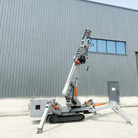 Mini-grue araignée mobile sur chenilles certifiée CE EPA pour espaces étroits, 3 tonnes, avec flèche télescopique, grue araignée compacte portable
