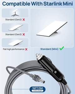 12V-24V étanche extérieur allume-cigare câble d'alimentation cc 5A charge rapide Starlink Mini chargeur de voiture adaptateur cordon 3ft - Product Image 3