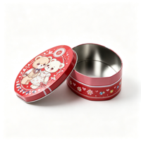 Boîte en étain ovale personnalisée pour la Saint-Valentin, avec motif d'ours en relief, recyclable, de qualité alimentaire, imprimée, pour bonbons, chocolat, cadeaux