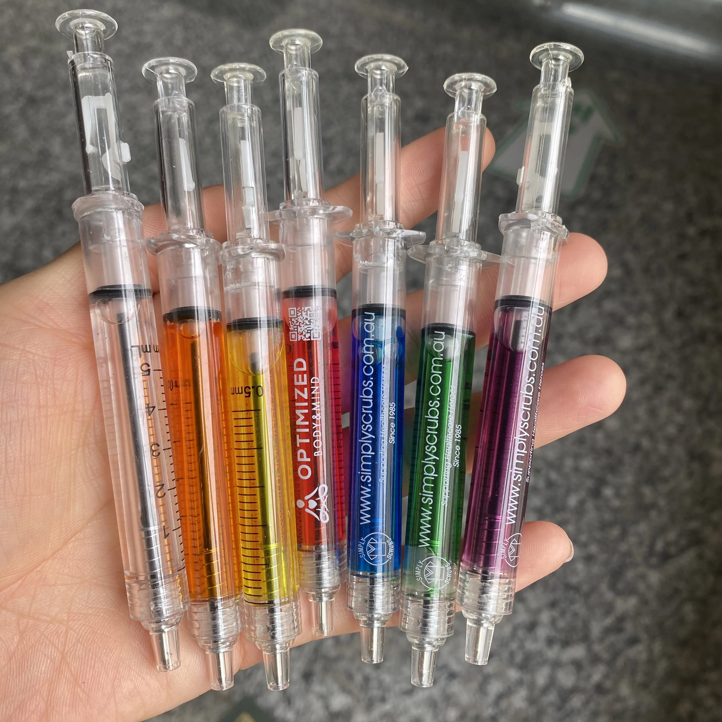 Khuyến Mại Biểu Tượng Tùy Chỉnh Dễ Thương Tiêm Y Tế Shaped Syringe Ball Pen Cho Bệnh Viện