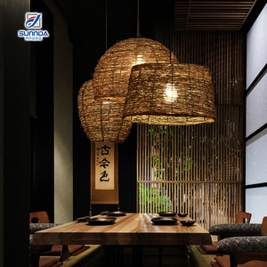 Vintage bambou rotin <span class=keywords><strong>lustre</strong></span> traditionnel <span class=keywords><strong>à</strong></span> la main pendentif lampe pendentif accroché lumière pour hôtel appartement villa restaurant - Product Image 2