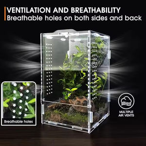 Yüksek kaliteli akrilik sürüngen muhafaza manyetik peyzaj kutusu montaj tipi kurbağa örümcek böcek için teraryum kafes - Product Image 2