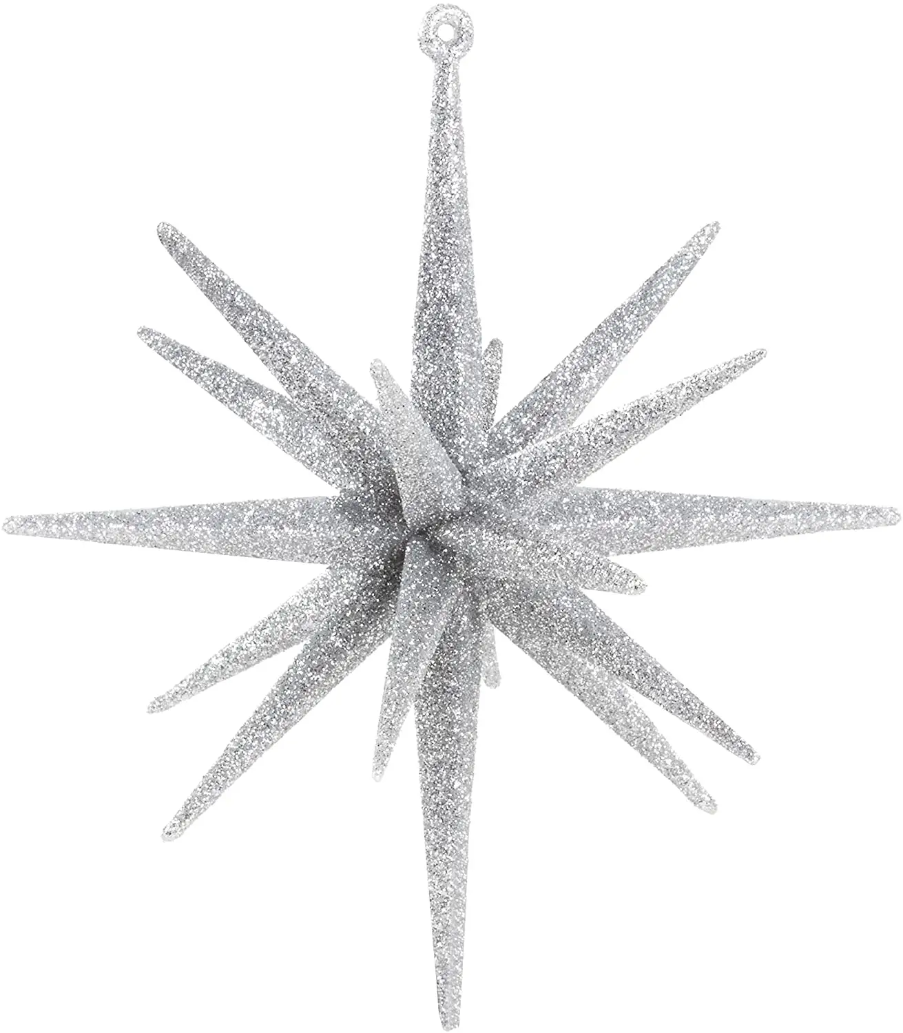 Custom 6inch Christmas Decor Plastic 3D Hanging Star Ornaments For Xmas Tree Hanging Decoration