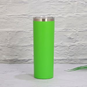 20oz Straight Skinny Tumbler Glitter Sublimation Coated Stainless Steel Vacuum <b>Thermal</b> <b>Mug</b> with Lid Custom - Product Image 3