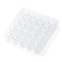 Baki Blister Mini Bulat Hitam ESD 306 Rongga untuk Kemasan Lampu LED SMD, Baki Termoformasi, Custom OEM ODM