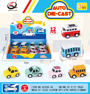 Coche extraíble <span class=keywords><strong>de</strong></span> <span class=keywords><strong>dibujos</strong></span> animados para niños, mini coche <span class=keywords><strong>de</strong></span> carreras <span class=keywords><strong>de</strong></span> 6,5 cm, estilo Q, 12 en 1, autobús - Product Image 3