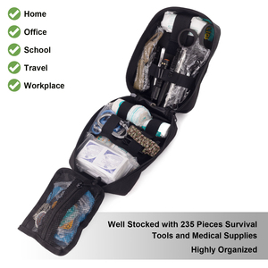 Hot bán xách tay màu đen thuận tiện y tế khẩn cấp Survival Viện trợ đầu Tiên Du lịch <span class=keywords><strong>Kit</strong></span> túi Survival ngoài trời <span class=keywords><strong>Kit</strong></span> Viện trợ đầu tiên - Product Image 4