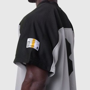Sudadera Personalizada de Malla Cuadrada, de Secado Rápido, con Cuello en V, Estampado Vintage de Fútbol y Baloncesto, Talla Grande para Hombre - Product Image 5