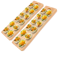 Plateau à œufs réversible en bois de hêtre, support à œufs farcis, plateau à œufs en bois à 12 trous, planche à charcuterie, plateau de service, planche à découper