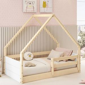 Cama Infantil <span class=keywords><strong>de</strong></span> Madera Maciza con Diseño <span class=keywords><strong>de</strong></span> Castillo y Armario Integrado, Diseño Semi-Alto y Barandillas Elevadas - Product Image 4