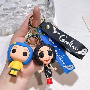 Llavero Grande Creativo de Halloween con 6 Muñecos de Dibujos Animados de <span class=keywords><strong>Coraline</strong></span> y la <span class=keywords><strong>Puerta</strong></span> <span class=keywords><strong>Secreta</strong></span>, Llavero de Goma para Coche y Bolso para Hombres y Mujeres - Product Image 3