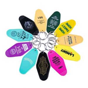 Custom Plastic Acrylic Hotel Keychain With Your Logo Promotional Blank Vintage Retro Hotel Motel Room Car <b>Key</b> <b>Tag</b> With Keyrings - Product Image 1