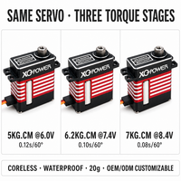 Servomoteur d'hélicoptère XQ-POWER XQ-S2007D 7KG Micro Servo Numérique Sans Noyau Boîtier en Aluminium Étanche HV Pièces d'hélicoptère RC OEM