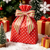 Sacs à friandises personnalisés pour fêtes de Noël et mariages, emballages pour cake pops et artisanat, avec nœuds en ruban de satin rayé faits main et attaches torsadées