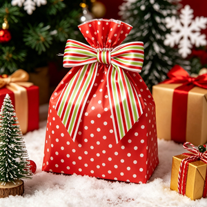 Bolsas de Regalo Personalizadas para Fiestas de Navidad y Bodas, Bolsas para Pasteles, Lazos de Cinta de Satén Hechos a Mano con Cierre de Alambre - Product Image 3