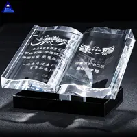 Elegante Gravur muslimische Geschenke Koran Buch Mini Hochzeit Kristall islamisches Geschenk für Gast zum Mitnehmen Souvenir Kristallglas Buch