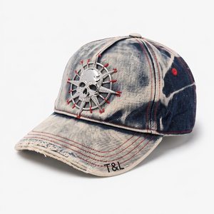 Casquette de baseball en jean à 6 panneaux, personnalisée avec logo, argent brillant, strass haute fréquence, gravure laser, luxe, Gorras - Product Image 1