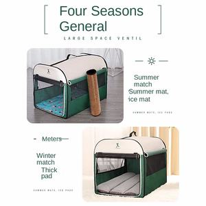 Grand chenil pour chien d'intérieur et d'extérieur quatre saisons, chaud en hiver, écologique, <span class=keywords><strong>cage</strong></span> pour animaux de compagnie avec sacs à dos à fermeture éclair, motif solide, capacité de 15 kg - Product Image 4