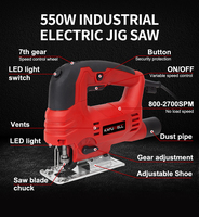 Scie sauteuse industrielle KAFUWELL PA5439 65 mm, scie électrique 550 W, coupe-bois et métal portable, professionnelle
