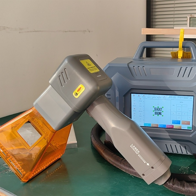 50 Watt Portable Fiber Laser Markers Mini Handheld Marking Machine for Metal New Condition Supports DXF BMP AI DST Formats