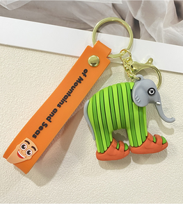 Porte-clés mousqueton Shanhaijing en caoutchouc écologique et alliage de zinc, avec impression numérique, motif figurine de dessin animé, pour <span class=keywords><strong>voiture</strong></span> - Product Image 3