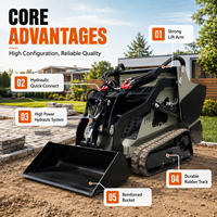 Chargeuse compacte de qualité supérieure LOGWAY Euro 5/EPA 24HP, moteur Kubota, puissance 14KW, pour travaux d'aménagement paysager