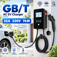 Borne de Recharge VE GB/T CQC 32A 220V 50/60Hz 7kW Wallbox RFID avec Arrêt d'Urgence Prise et Charge Rapide Fournisseur OEM ODM Vente en Gros pour Domicile