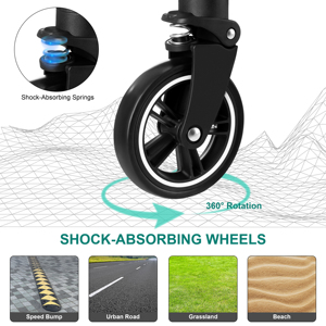 Alüminyum çerçeve EVA tekerlekler ağır katlanabilir taşıyıcı çıkarılabilir tasarım seyahat çözümü kedi köpek evcil hayvan arabası - Product Image 5