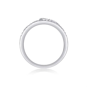 SGARIT Bague en or blanc 18 carats avec design couronne, sertie de diamants naturels, forme diadème, bijoux fins pour femmes - Product Image 3