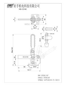 Morsetto manuale HS-12140 morsetto a levetta simile a De-sta-co 207-S morsetto a levetta regolabile di tipo verticale - Product Image 5