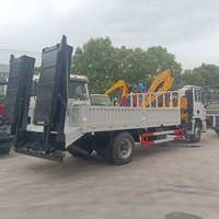 Camion grue articulée WEICHAI 210HP 4x2 8 tonnes avec rampe hydraulique arrière pour le transport de machines de construction
