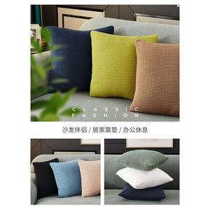 Funda de Almohada Cuadrada para Decoración del Hogar, 45x45cm, Tejido Grueso, Color Sólido, Mezcla de Algodón, Poliéster y Lino, para Sofá, Cama u Oficina - Product Image 3