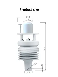 Yigu siêu âm ABS Vật liệu 0.1 Độ phân giải mét/giây tốc độ gió hướng nhiệt độ độ ẩm áp suất khí quyển lượng mưa ánh sáng - Product Image 5