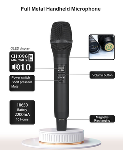 Microphone sans fil UHF numérique véritable avec micro de poche XLR en métal, 4 antennes, portée de 200 m - Product Image 4